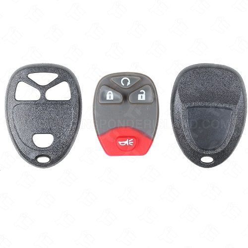 [TIK-CHV-38] 2007 - 2019 GM Keyless Entry Remote Shell with 4B Starter Rubber Pad for OUC60270 OUC60221