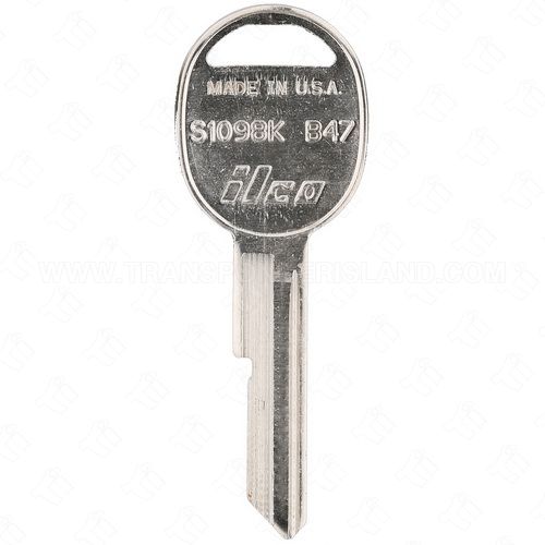 [TIK-ILC-B47] ILCO S1098K - B47 GM Single Sided 6 Cut Key Blank K stamp