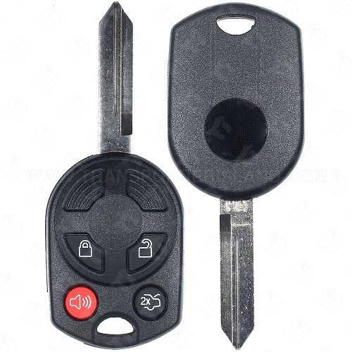 [TIK-FOR-77] 2007 - 2013 Ford Lincoln Mazda Mercury 4 Button Old Style Remote Head Key Shell - H75 Keyway