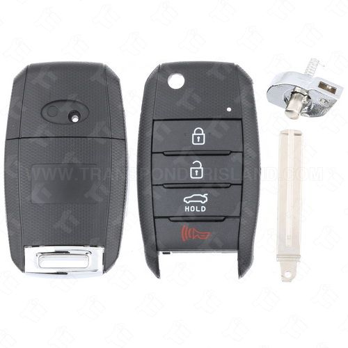 Kia 4-Button Flip Key Shell with KK10 High Security Blade for Trunk