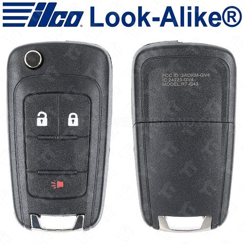 [TIK-ILC-021] Ilco 2010 - 2019 Chevy, GMC Remote Flip Key 3B - Replaces OHT01060512 - FLIP-GM-3B1HS