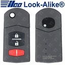 Ilco Mazda 3B Flip Remote Key Replaces Replaces BGBX1T478SKE12501 - FLIP-MAZ-3B1