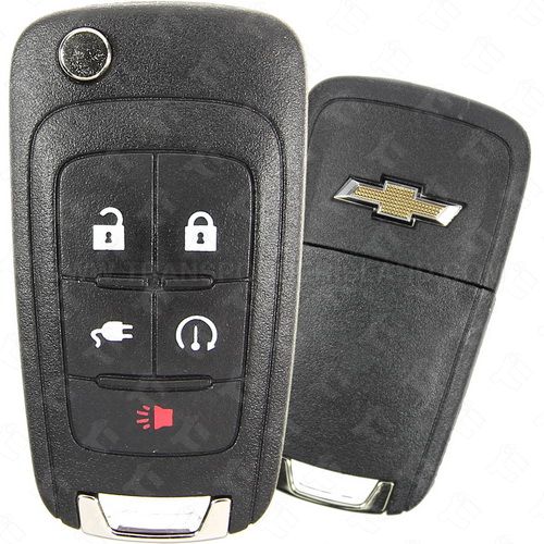 [TIK-CHV-44] 2011 - 2015 Chevrolet Volt PEPS Remote Flip Key 5B Plug-In - OHT05918179