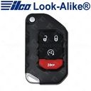 Ilco Jeep Smart Remote Flip Key - 4B Starter - FLIP-JEEP-4B1 - Replaces: 68416784AA