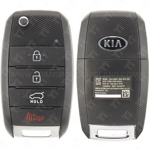 [TIK-KIA-59] 2014 - 2019 Kia Soul Remote Flip Key 4B Hatch Gen 2 - OSLOKA-875T (PS) - KK10 High Security