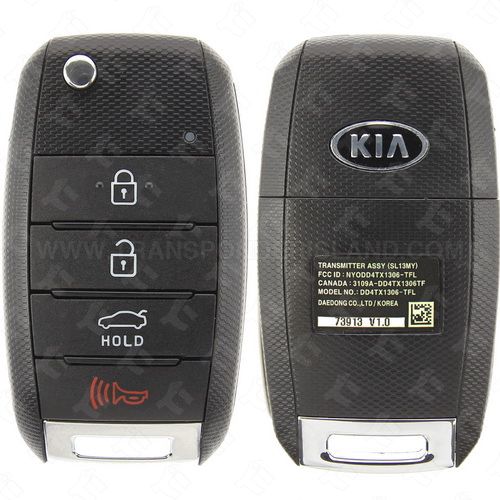 [TIK-KIA-63] 2014 - 2015 Kia Optima Remote Flip Key 4B Trunk Gen 2 - NYODD4TX1306-TFL (TF F/L) - KK10 High Security