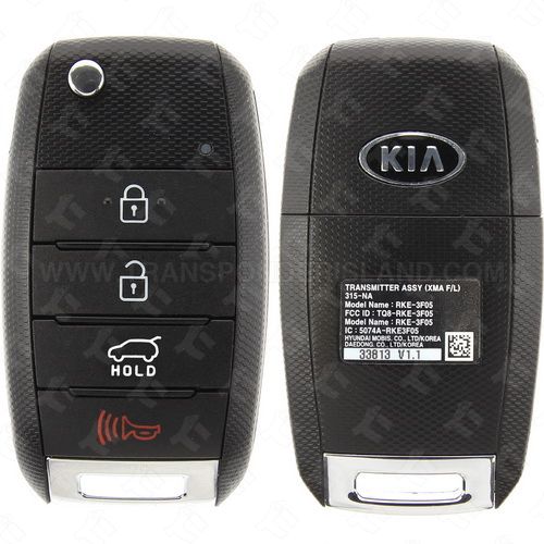 [TIK-KIA-66] 2015 - 2018 Kia Sedona Remote Flip Key 4B Hatch Gen 2 - TQ8-RKE-4F19 (YP 4BT) - KK10 High Security