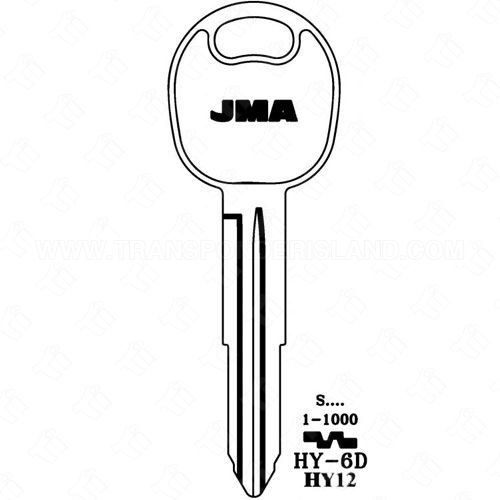 [TIK-JMA-HY6D] JMA Hyundai Kia 8 Cut Key Blank HY-6D HY12