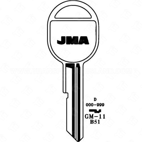 [TIK-JMA-GM11] JMA GM Single Sided 6 Cut Key Blank GM-11 B51 D