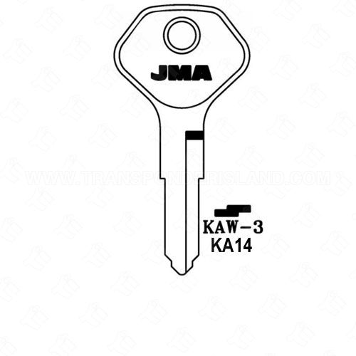 [TIK-JMA-KAW3] JMA Kawasaki Motorcycle Double Sided 5 Cut Key Blank KAW-3 KA14