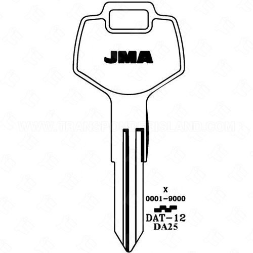 JMA Nissan Infiniti Subaru 8 Cut Key Blank DAT-12 X123 DA25 ...
